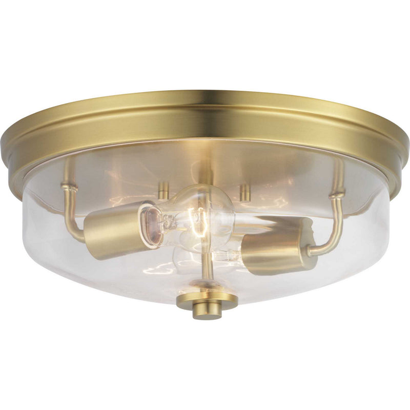 Progress Lighting P350121-109 Two Light Flush Mount, Brushed Bronze