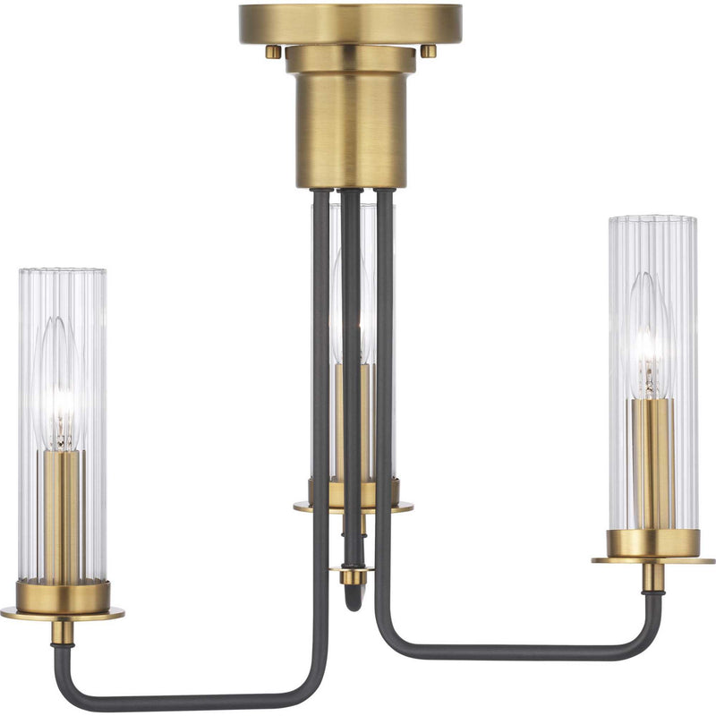 Progress Lighting P350122-143 Three Light Semi-Flush Convertible, Graphite