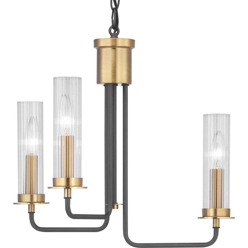 Progress Lighting P350122-143 Three Light Semi-Flush Convertible, Graphite