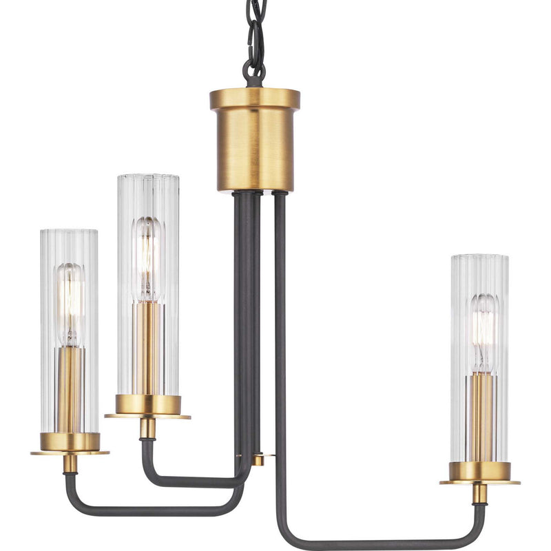 Progress Lighting P350122-143 Three Light Semi-Flush Convertible, Graphite