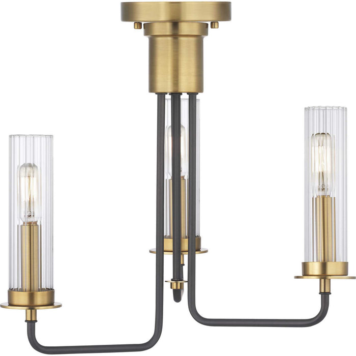 Progress Lighting P350122-143 Three Light Semi-Flush Convertible, Graphite