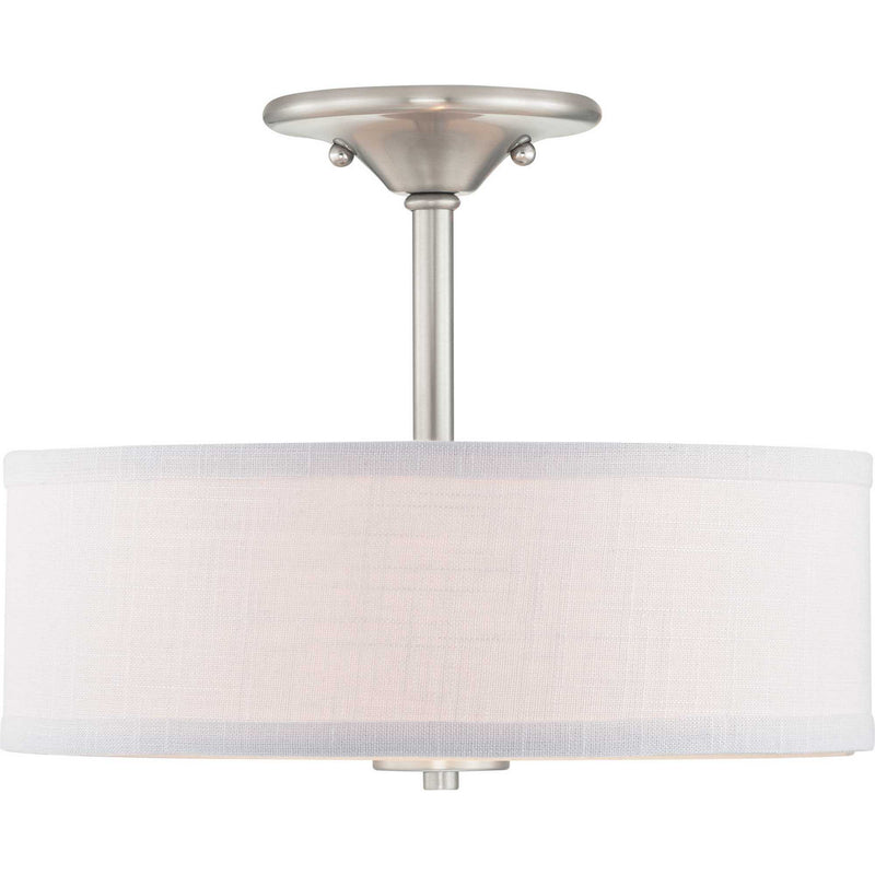 Progress Lighting P350129-009 Two Light Semi-Flush Mount, Brushed Nickel