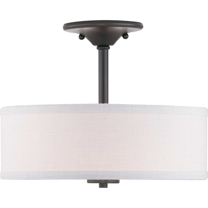 Progress Lighting P350129-143 Two Light Semi-Flush Mount, Graphite