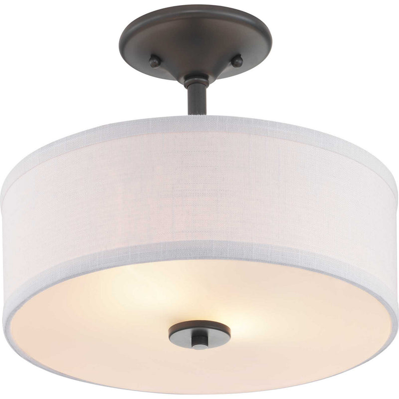 Progress Lighting P350129-143 Two Light Semi-Flush Mount, Graphite