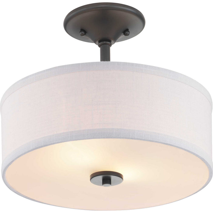 Progress Lighting P350129-143 Two Light Semi-Flush Mount, Graphite
