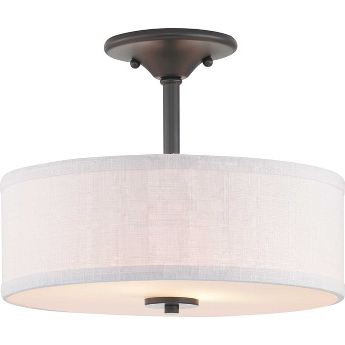 Progress Lighting P350129-143 Two Light Semi-Flush Mount, Graphite