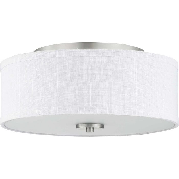 Progress Lighting P350130-009 Two Light Flush Mount, Brushed Nickel