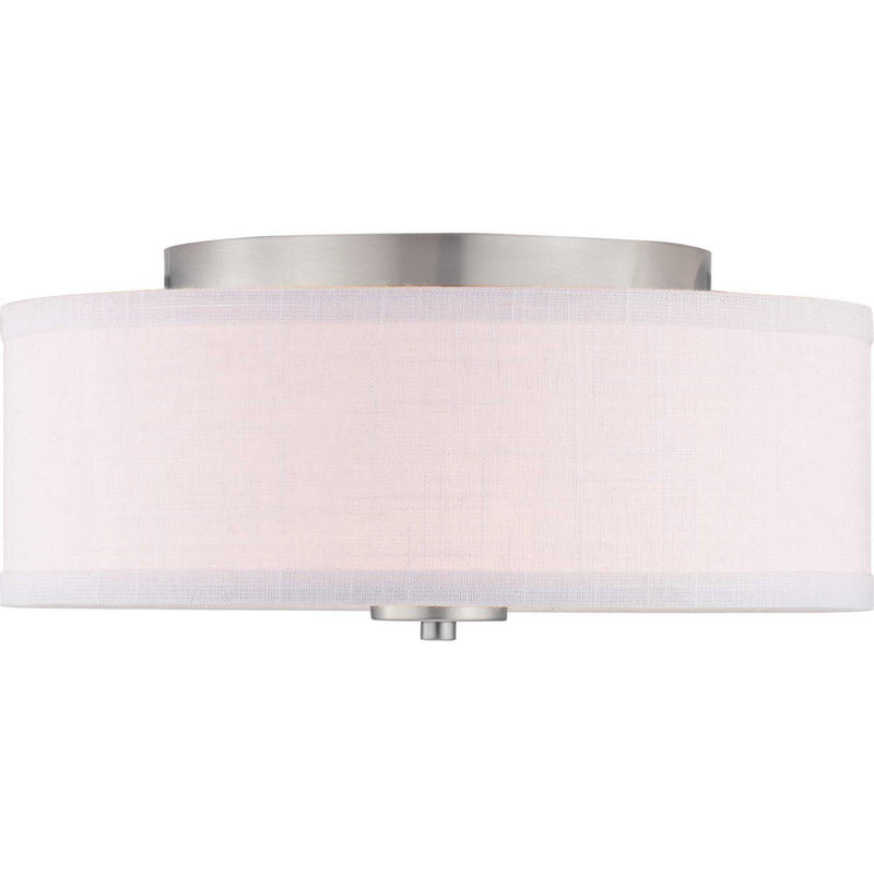 Progress Lighting P350130-009 Two Light Flush Mount, Brushed Nickel