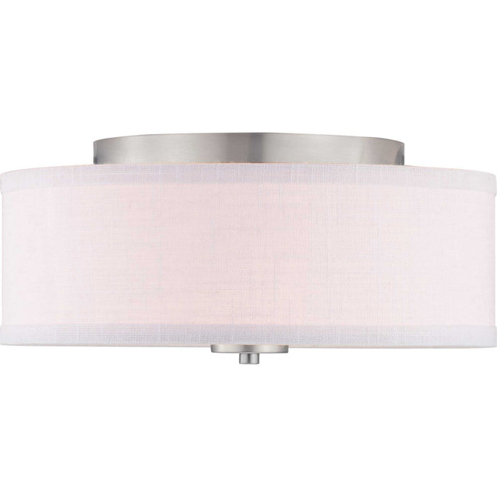 Progress Lighting P350130-009 Two Light Flush Mount, Brushed Nickel