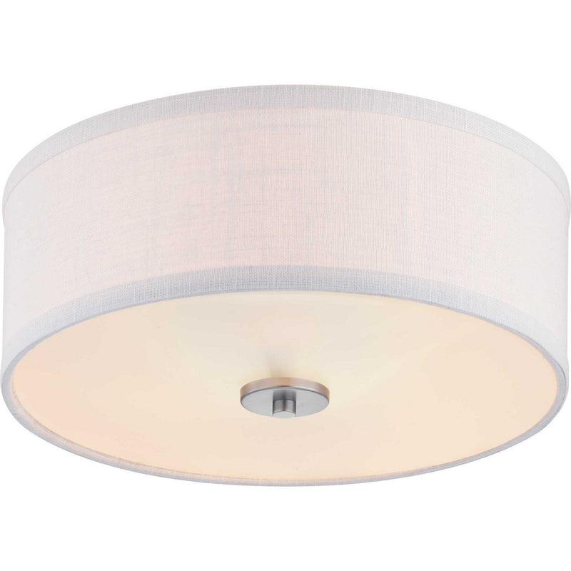 Progress Lighting P350130-009 Two Light Flush Mount, Brushed Nickel
