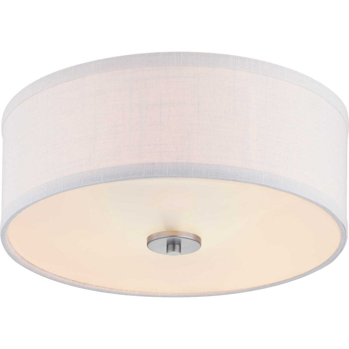 Progress Lighting P350130-009 Two Light Flush Mount, Brushed Nickel