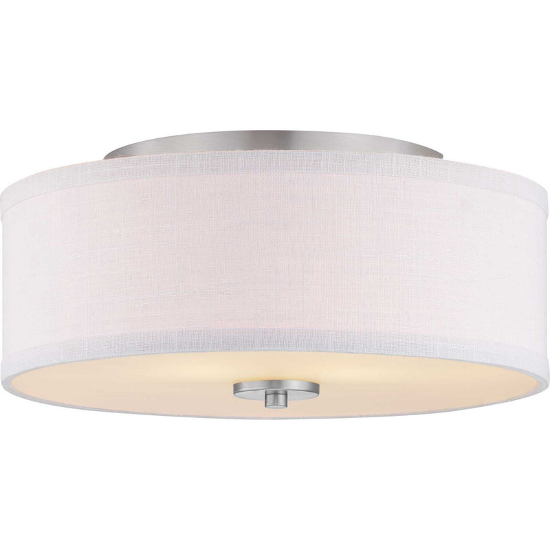 Progress Lighting P350130-009 Two Light Flush Mount, Brushed Nickel