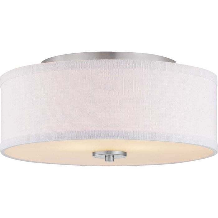 Progress Lighting P350130-009 Two Light Flush Mount, Brushed Nickel