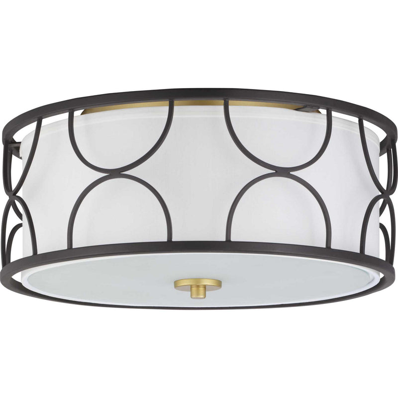 Progress Lighting P350132-031 Three Light Flush Mount, Black