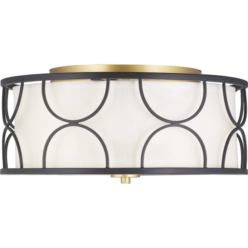 Progress Lighting P350132-031 Three Light Flush Mount, Black
