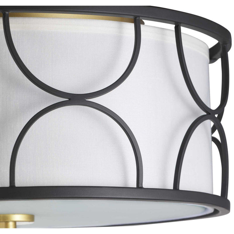 Progress Lighting P350132-031 Three Light Flush Mount, Black