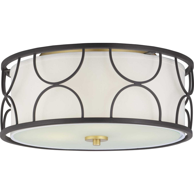Progress Lighting P350132-031 Three Light Flush Mount, Black