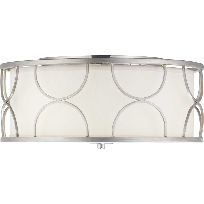 Progress Lighting P350132-134 Three Light Flush Mount, Silver Ridge