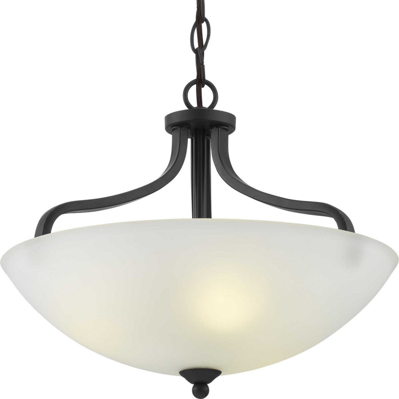 Progress Lighting P350136-020 Three Light Semi-Flush Mount, Antique Bronze