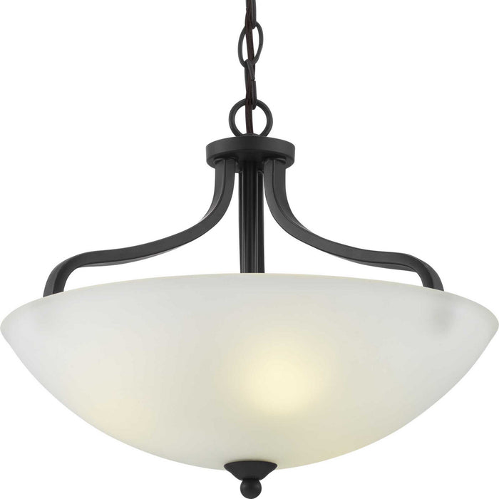 Progress Lighting P350136-020 Three Light Semi-Flush Mount, Antique Bronze