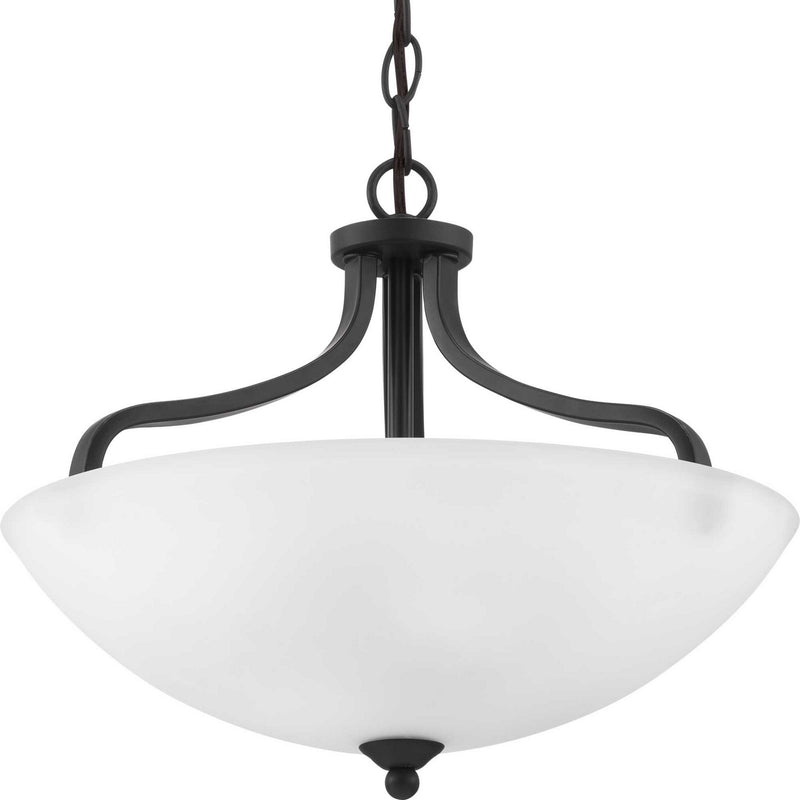 Progress Lighting P350136-020 Three Light Semi-Flush Mount, Antique Bronze