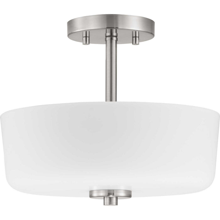 Progress Lighting P350137-009 Two Light Semi-Flush Convertible, Brushed Nickel