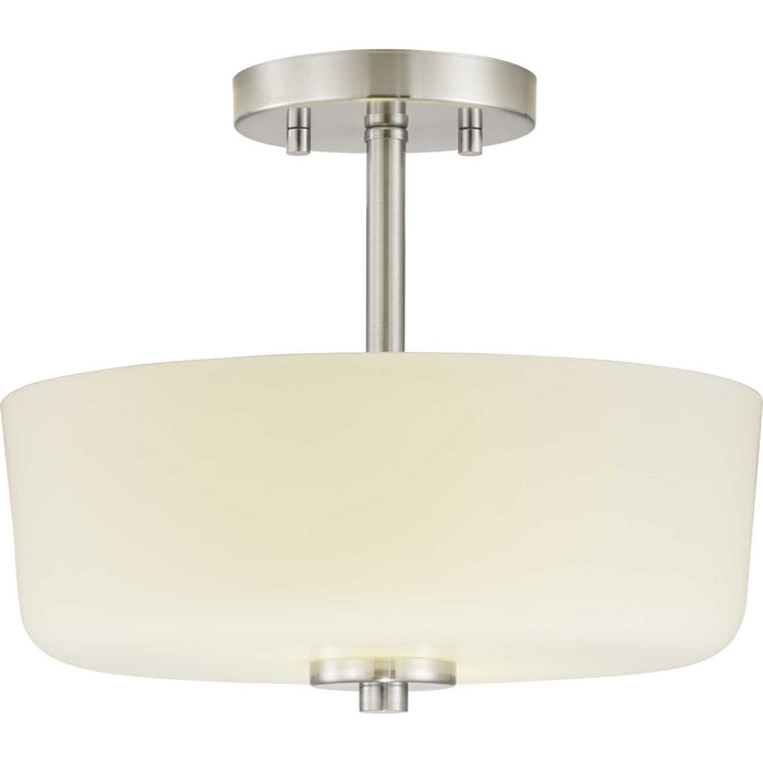 Progress Lighting P350137-009 Two Light Semi-Flush Convertible, Brushed Nickel