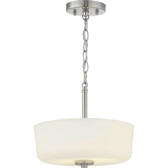 Progress Lighting P350137-009 Two Light Semi-Flush Convertible, Brushed Nickel