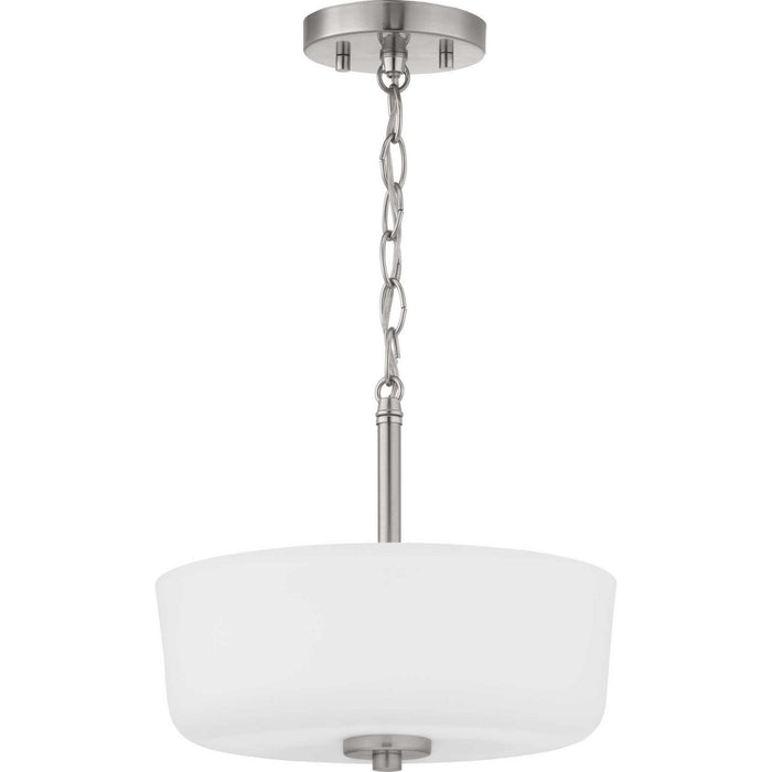 Progress Lighting P350137-009 Two Light Semi-Flush Convertible, Brushed Nickel