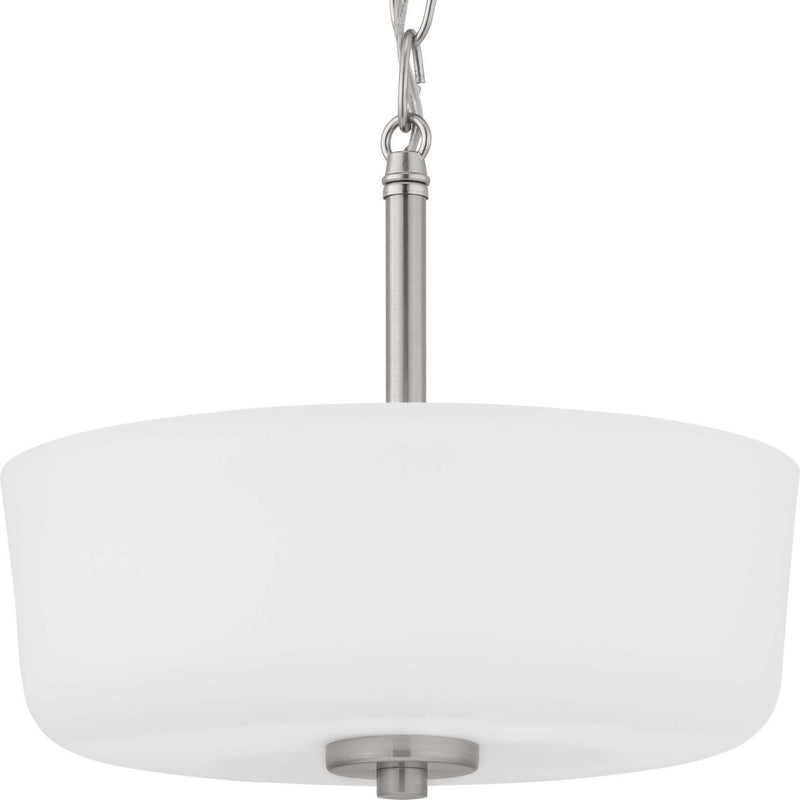 Progress Lighting P350137-009 Two Light Semi-Flush Convertible, Brushed Nickel