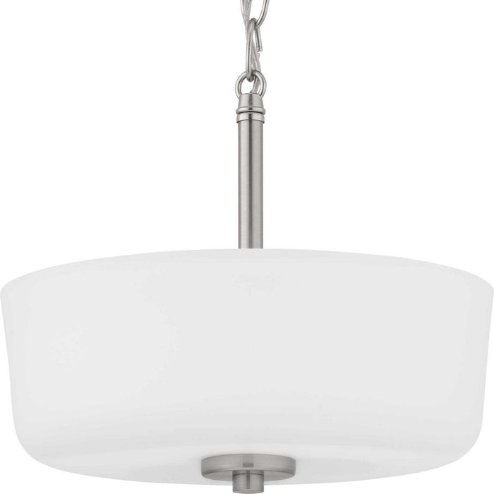 Progress Lighting P350137-009 Two Light Semi-Flush Convertible, Brushed Nickel