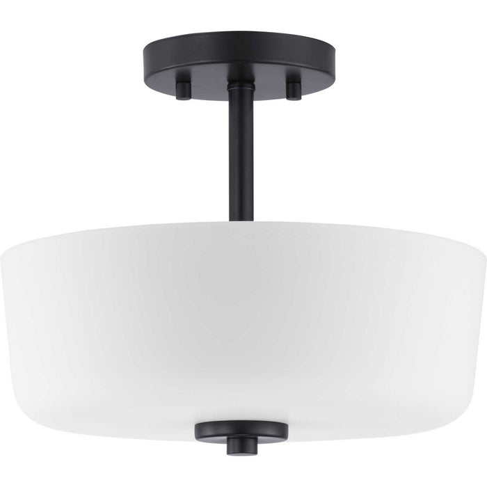 Progress Lighting P350137-031 Two Light Semi-Flush Convertible, Black