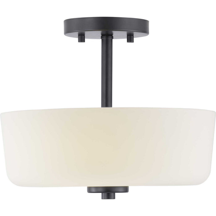 Progress Lighting P350137-031 Two Light Semi-Flush Convertible, Black