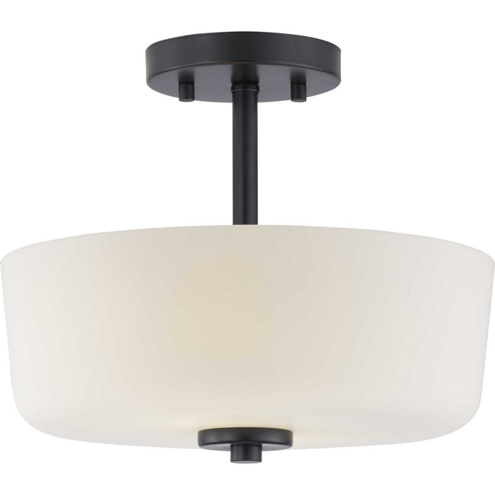 Progress Lighting P350137-031 Two Light Semi-Flush Convertible, Black