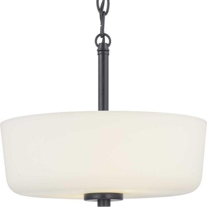Progress Lighting P350137-031 Two Light Semi-Flush Convertible, Black