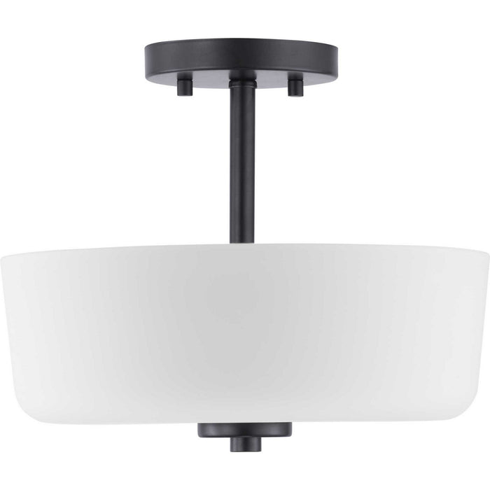 Progress Lighting P350137-031 Two Light Semi-Flush Convertible, Black