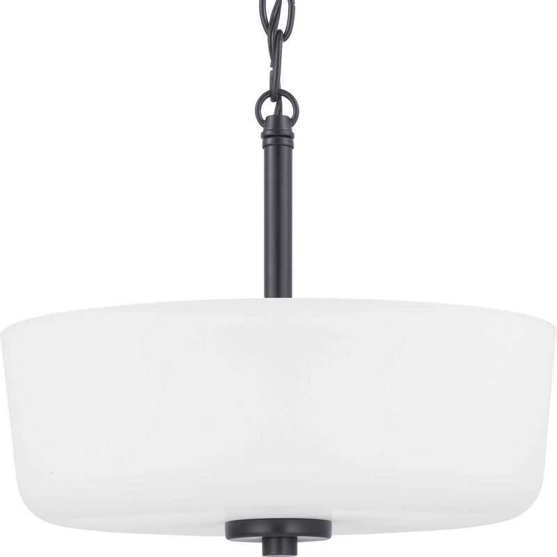 Progress Lighting P350137-031 Two Light Semi-Flush Convertible, Black