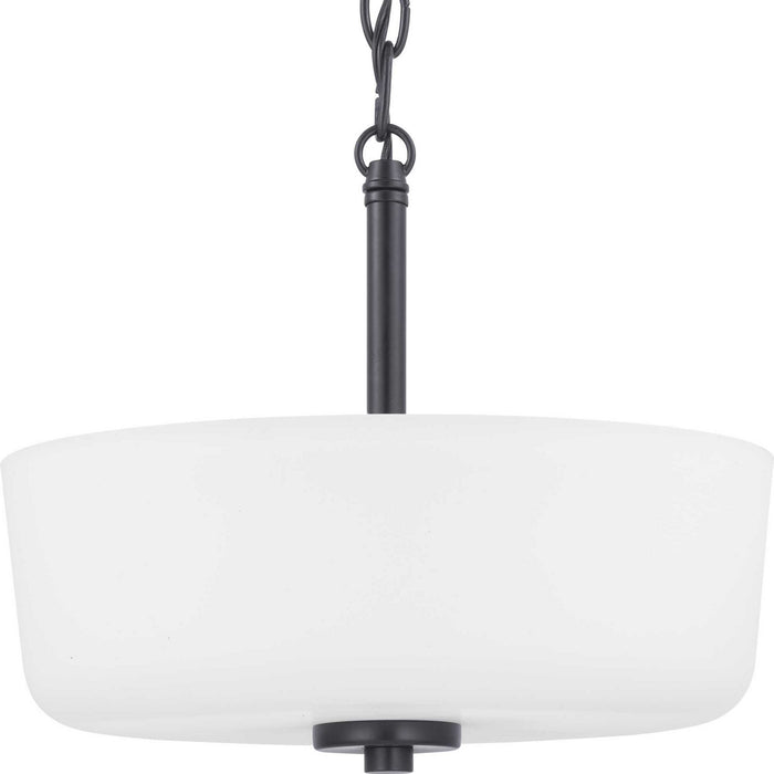 Progress Lighting P350137-031 Two Light Semi-Flush Convertible, Black