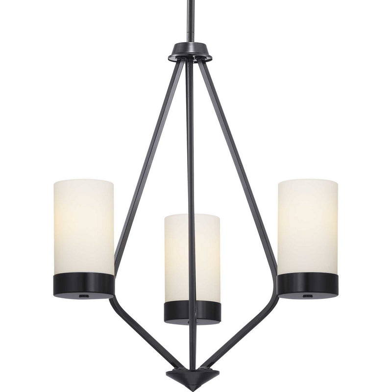 Progress Lighting P400021-031 Three Light Chandelier, Black