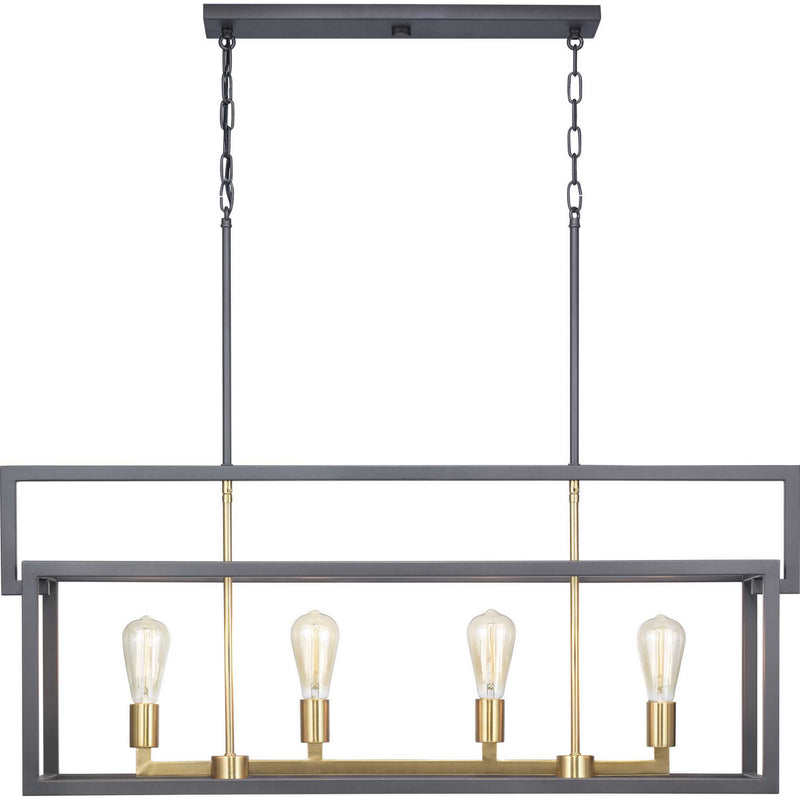 Progress Lighting P400086-143 Four Light Island Pendant, Graphite