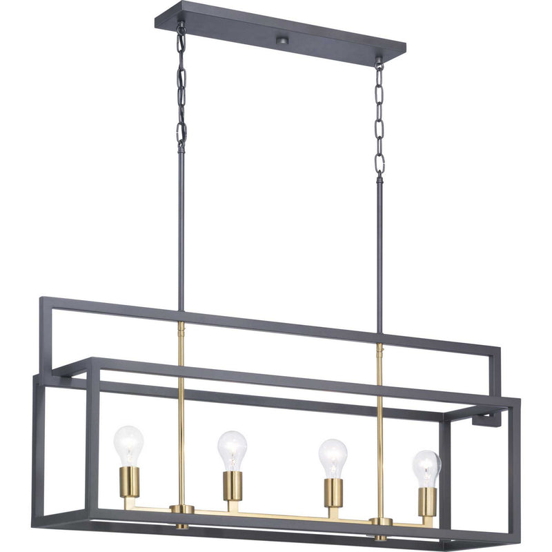 Progress Lighting P400086-143 Four Light Island Pendant, Graphite