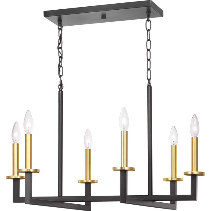 Progress Lighting P400113-143 Six Light Chandelier, Graphite