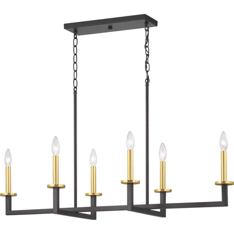 Progress Lighting P400114-143 Six Light Island Pendant, Graphite