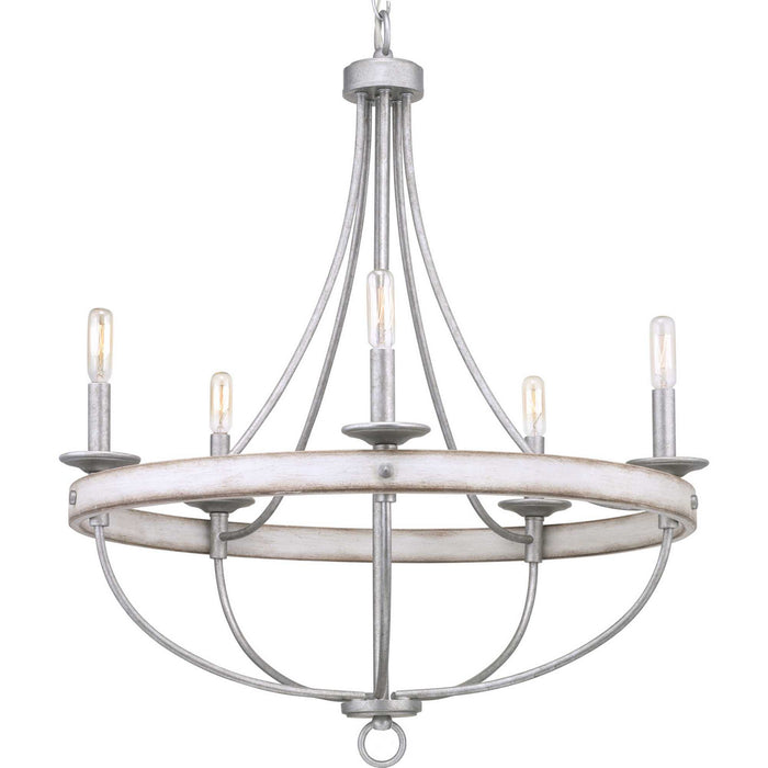 Progress Lighting P400158-141 Five Light Chandelier, Galvanized Finish