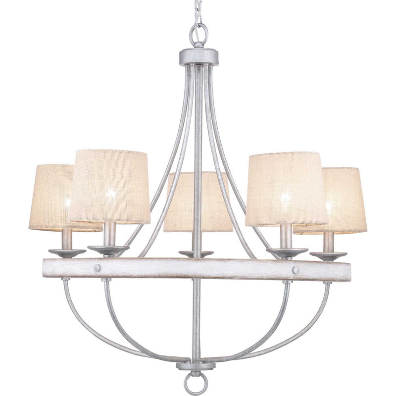 Progress Lighting P400158-141 Five Light Chandelier, Galvanized Finish