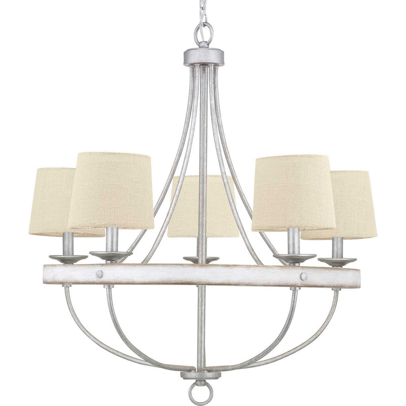 Progress Lighting P400158-141 Five Light Chandelier, Galvanized Finish