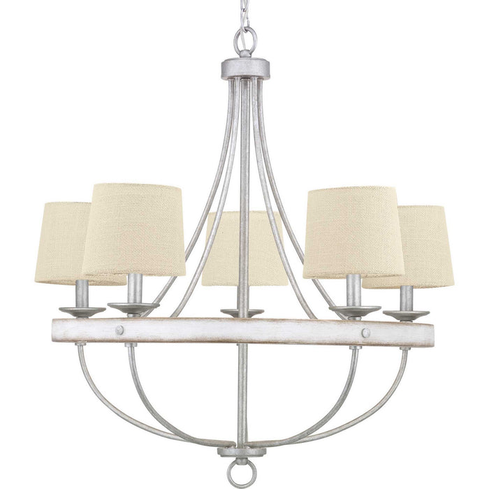 Progress Lighting P400158-141 Five Light Chandelier, Galvanized Finish