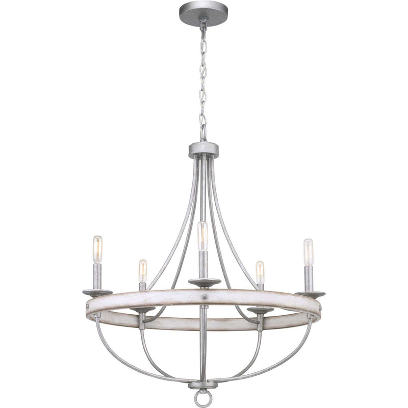 Progress Lighting P400158-141 Five Light Chandelier, Galvanized Finish