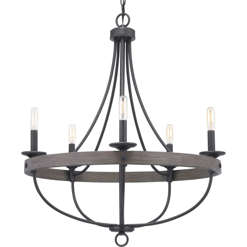 Progress Lighting P400158-143 Five Light Chandelier, Graphite