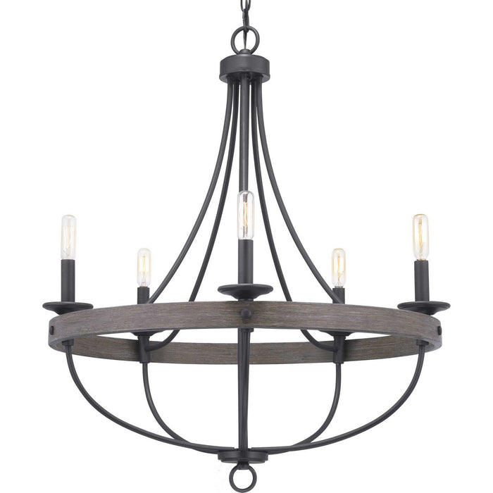 Progress Lighting P400158-143 Five Light Chandelier, Graphite